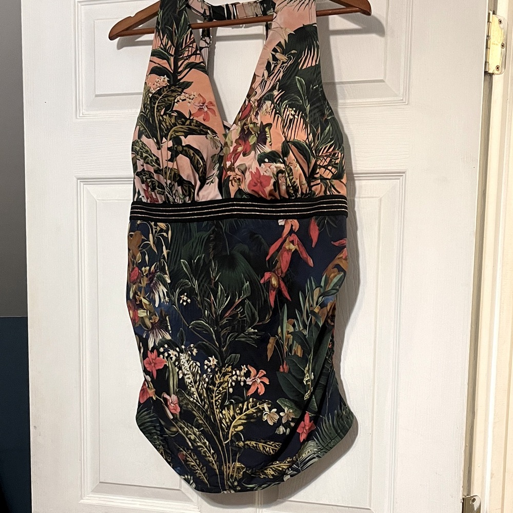 SWIM by Cacique 42DD tankini top only in gorgeous florals